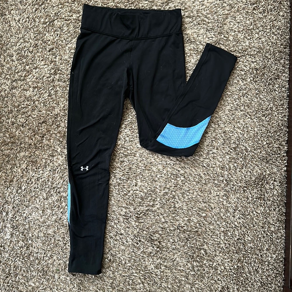 Black with Blue Detail Cold Weather Under Armour Long Pants